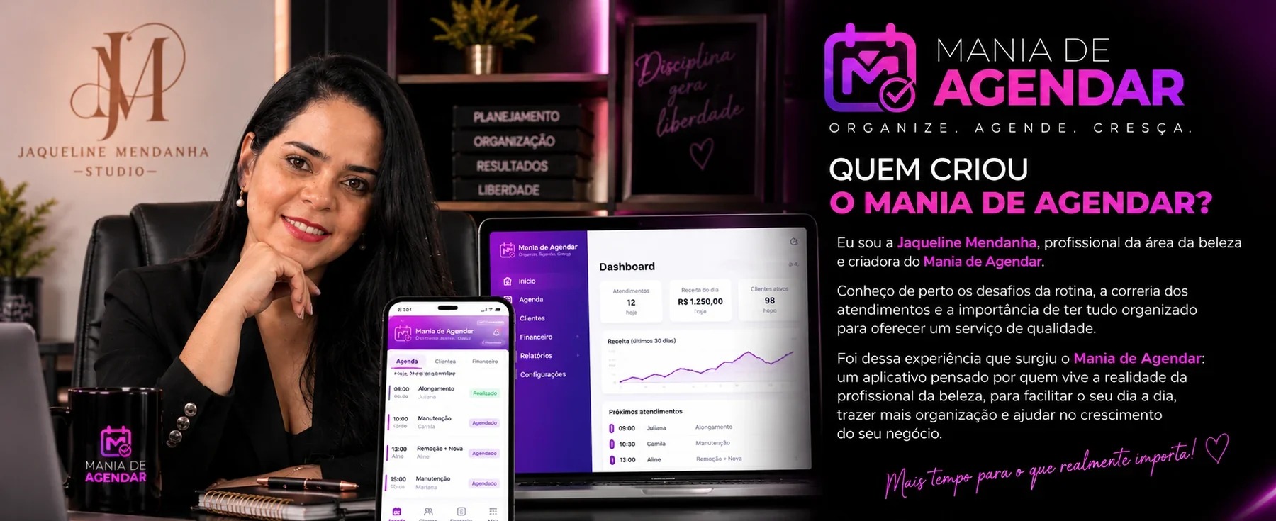 Jaqueline Mendanha, criadora do Mania de Agendar